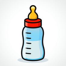 Baby Bottle Color Drawing Cartoon