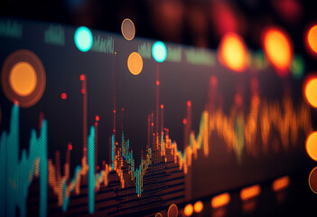 Wall Mural - Stock market trading investment candlestick graph. Finance and economy concept. Generative ai