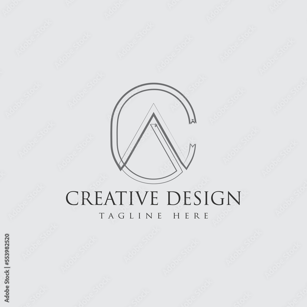 AC a c Letters logo design with leaves on branches around. Vector ...