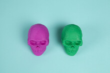 Pink And Green Skulls