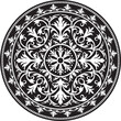 © Ana Lo - Vector round monochrome floral european national pattern. Ethnic circle ornament of Ancient Greece, Roman Empire
