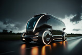 Image of a futuristic autonomous vehicle. Generative AI