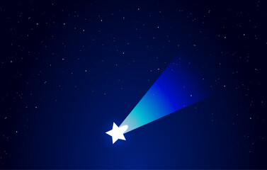 Wall Mural - Shooting star in the night starry sky