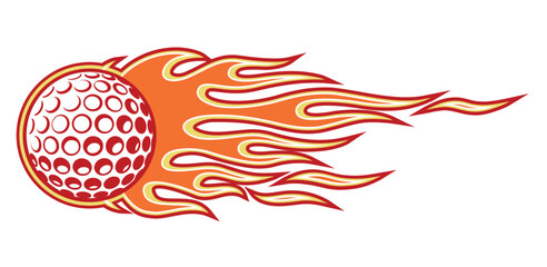 Wall Mural - golf ball vector image with tribal fire flame golf car sticker motorcycle decal and sport logo templ