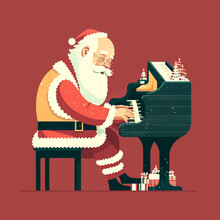 Santa Claus Playing Piano
