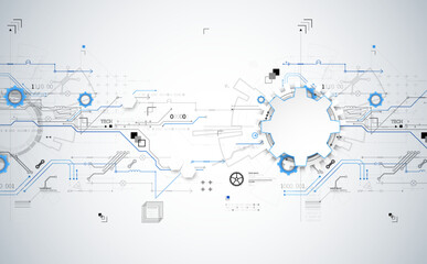 Aufkleber - Abstract technology concept. Circuit board, high computer color background. Vector illustration with space for content, web - template, business tech presentation.