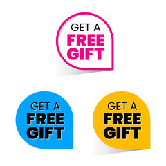 Wall Mural - Get a free gift label icon sign design vector