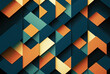 Abstract triangle design, orange, blue. Generative AI