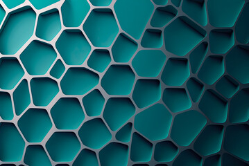 Wall Mural - Voronoi design, blue and silver. Generative AI