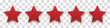 © ROMAN RYBALKO - Star red icon on transparent background. Customer feedback concept. Vector 5 stars rating review. Quality shape design. Vector yellow isolated five stars.
