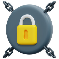 Canvas Print - padlock 3d render icon illustration