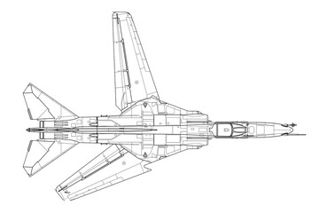 Poster - Avión de combate, caza de geometría variable