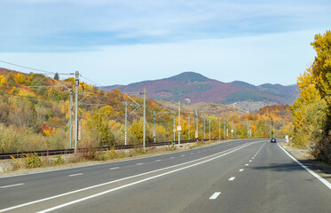 Wall Mural - Romanian Highway in the Fall