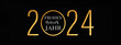 2024 Frohes neues Jahr Feiertag Grußkarte Banner - Goldener glitzer Kreis mit Text deutsch auf schwarzer Nachthimmel Textur Hintergrund