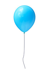 Poster - Helium balloon in blue color with a rope isolated background