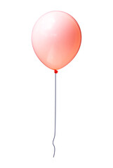 Poster - Helium balloon in orange color with a rope isolated background