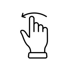 Poster - Hand Finger Swipe and Drag Left Line Icon. Pinch Screen, Rotate on Screen Linear Pictogram. Gesture Slide Left Outline Icon. Editable Stroke. Isolated Vector Illustration