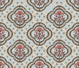 Wall Mural - Indian motif geometric Mughal seamless pattern pattern