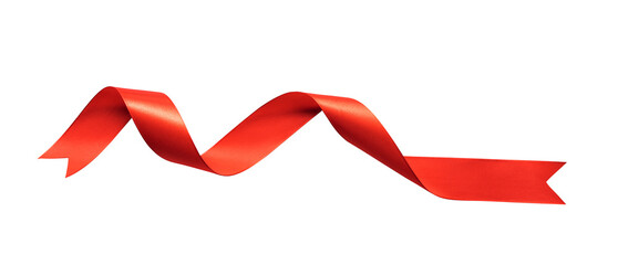 Poster - Red curl ribbon isolated for gift and luxury ornament