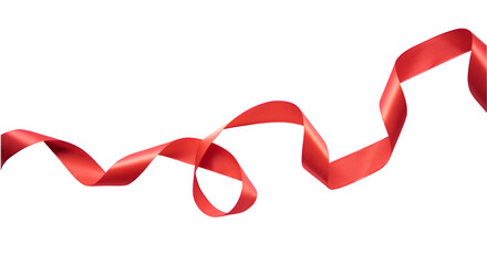 Poster - Abstract red ribbon isolated for gift box ornament and frame