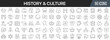 © stas111 - History and culture line icons collection. Big UI icon set in a flat design. Thin outline icons pack. Vector illustration EPS10