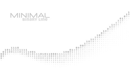 Leinwandbilder - Minimal binary line with gray ones and zeros