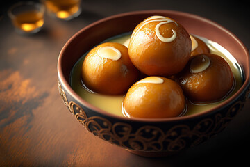 illustration of Indian traditional dish, Gulab Jamun