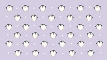 Purple Seamless Background With Penguins