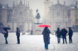 Turin Piazza San Carlo under the snow