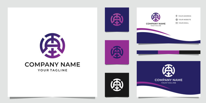 Letter TA Circle Tech Logo Design