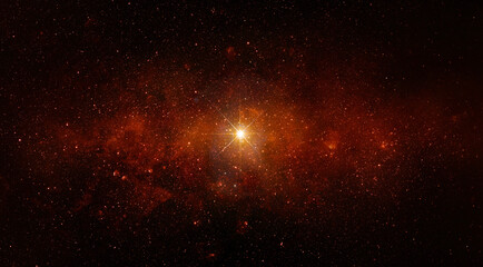 Wall Mural - space scene with stars in the galaxy. panorama. universe red filled with stars, nebula and galaxy,. 