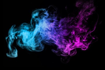 Wall Mural - Abstract Colored Smoke on Black Background.