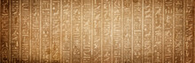 Old Egyptian Hieroglyphs On An Ancient Background. Wide Historical And Culture Background. Ancient Egyptian Hieroglyphs As A Symbol Of The History Of The Earth.