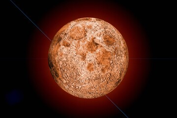 Wall Mural - big red planet in dark sky