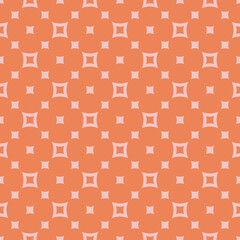 Vector minimalist seamless pattern with small squares, grid. Abstract geometric texture in retro 1960's style. Simple minimal vintage background. Orange and pink color. Repeat decorative geo design
