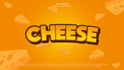 Poster - cheese promotion 3d vector text effect with blurred cheese background