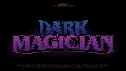Poster - dark magician editable text effect. with black background and aesthetic vibes style