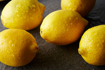 Canvas Print - lemons, Fresh lemons on marble