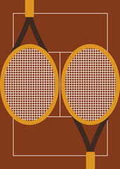 Wall Mural - tennis poster in flat style. sport placard design.