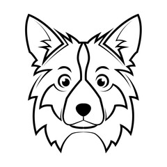 Wall Mural - Black and white line art of wolf head. Good use for symbol, mascot, icon, avatar, tattoo, T Shirt design, logo or any design