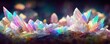 © ZemraCreative - Rainbow crystal clusters abstract background banner, generative AI