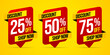 © fajarnuxs - Set of discount label vector illustration, sale banner for promotional 25% off, 50% off, 75% off special offer tag sticker design element