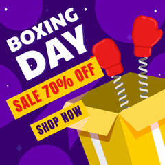 Wall Mural - Boxing day sale background design in flat design.