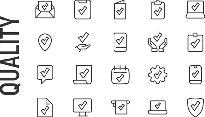 Poster - Vector set of quality thin line icons.