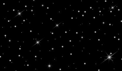 Poster - Night sky with twinkle star pattern for background and overlay