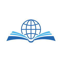 Wall Mural - globe book vector logo