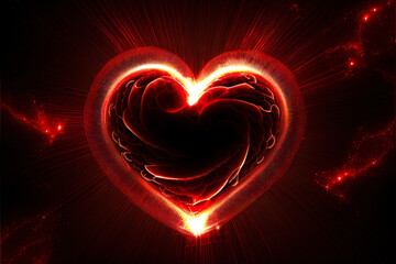 abstract illustration on the theme of love in the form of a fantastic heart as a symbol of the holiday of Valentine's Day