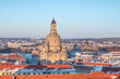 Winter panorama of Dresden from the tower of the Holy Cross Church