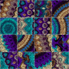 Poster - Imitation of a texture of rough canvas. Seamless pattern.
