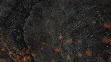 Top Down Aerial Of Devasted Area After Violent Wildfire In Pont De Vilomara